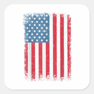 USA Patriotic American Flag For Men Women Kids Boy Square Sticker