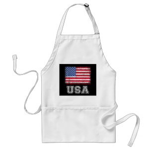 USA Patriotic American Flag For Men Women Kids Boy Standard Apron