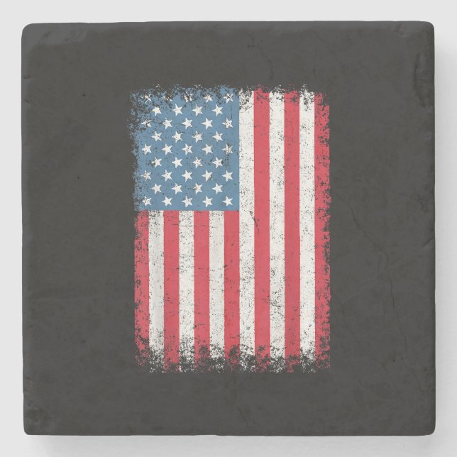 USA Patriotic American Flag For Men Women Kids Boy Stone Coaster (Front)