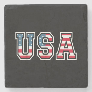 USA Patriotic American Flag For Men Women Kids Boy Stone Coaster