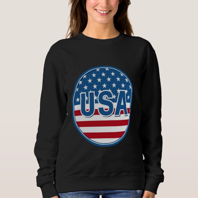 USA Patriotic American Flag For Men Women Kids Boy Sweatshirt (Front)