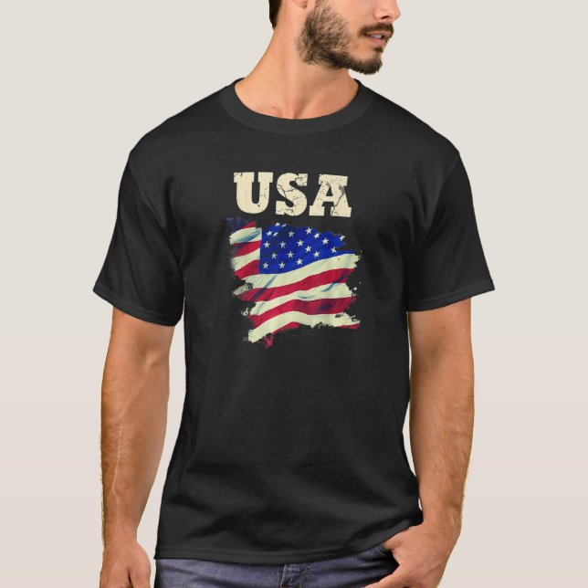 USA Patriotic American Flag For Men Women Kids Boy T-Shirt (Front)