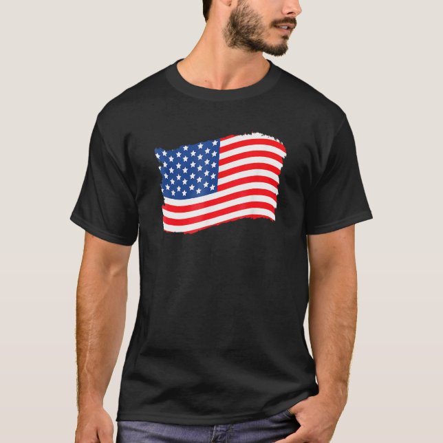USA Patriotic American Flag For Men Women Kids Boy T-Shirt (Front)