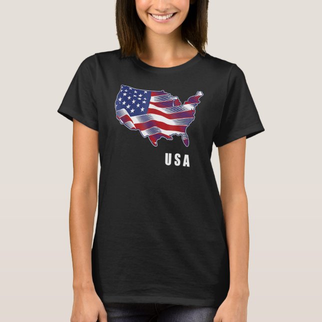 USA Patriotic American Flag For Men Women Kids Boy T-Shirt (Front)