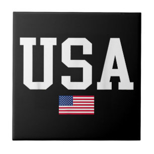 USA Patriotic American Flag For Men Women Kids Boy Tile