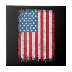 USA Patriotic American Flag For Men Women Kids Boy Tile