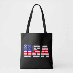 USA Patriotic American Flag For Men Women Kids Boy Tote Bag