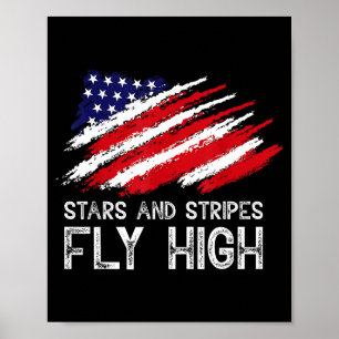 Usa Patriotic American Flag Freedom Illustration Poster