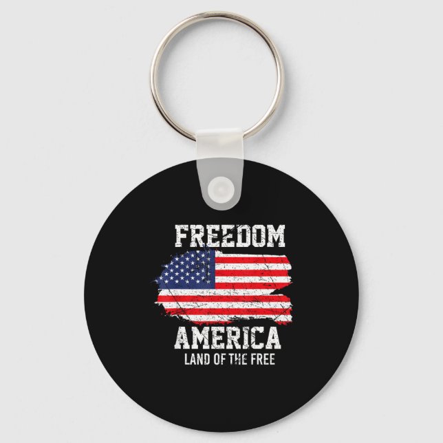 Usa patriotic - american flag freedom - pride key ring (Front)