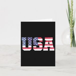 Usa Patriotic American Flag Men Women Kids July 4t Card