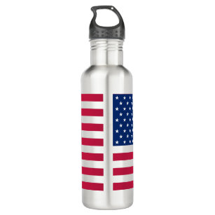 USA Patriotic American Flag Stripes Water Bottle