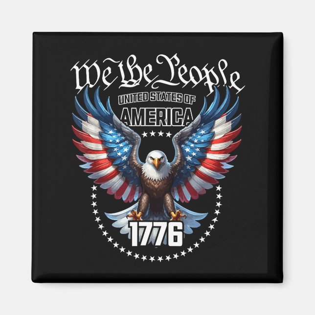 Usa patriotic american flag theme eagle design  magnet (Front)