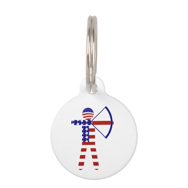 USA Patriotic ARCHERY  Pet Tag (Front)