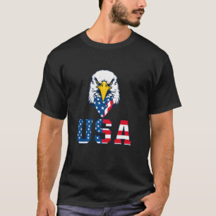 USA Patriotic Bald Eagle with American Flag T-Shirt