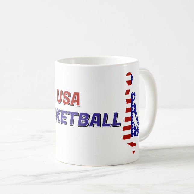 USA Patriotic Basketball Coffee Mug (Front Right)