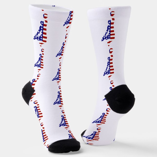 USA Patriotic BASKETBALL Socks (Angled)