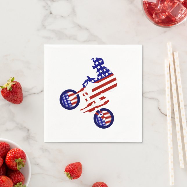 USA Patriotic Biking BMX Napkin (Insitu)