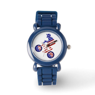 USA Patriotic Biking BMX Watch