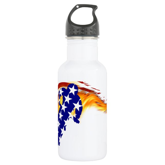 USA Patriotic BMX / DIRT BIKING   532 Ml Water Bottle (Front)