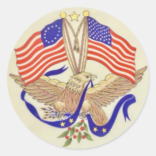 USA Patriotic Classic Round Sticker