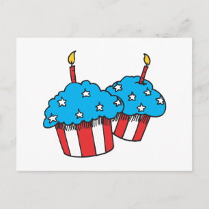 USA patriotic cupcakes Postcard