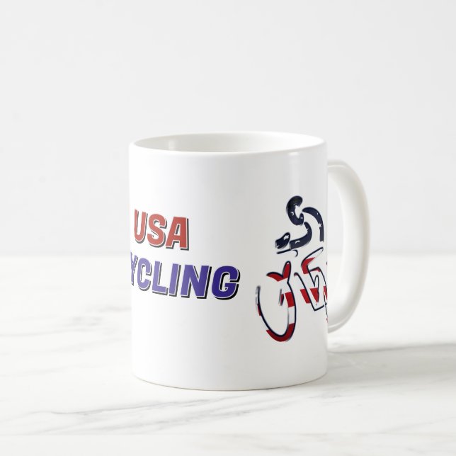 USA Patriotic Cycling Coffee Mug (Front Right)