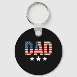 Usa Patriotic Dad Fathers Day Aamerican Flag 4th Key Ring