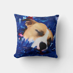 USA Patriotic Dog American Pit Bull Terrier Cushion