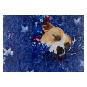 USA Patriotic Dog American Pit Bull Terrier Cutting Board