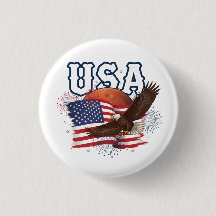 USA Patriotic Eagle with Mars Red Planet Design