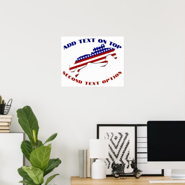 USA Patriotic Equestrian  Poster (Home Office)