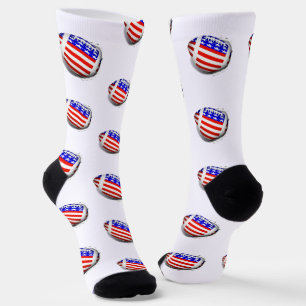 USA Patriotic Football Sports Socks