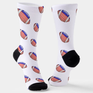 USA Patriotic Football Sports Socks
