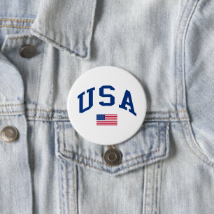 USA Patriotic Independence Day American Flag 7.5 Cm Round Badge