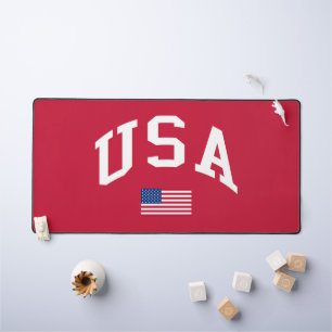 USA Patriotic Independence Day American Flag Desk Mat