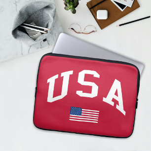USA Patriotic Independence Day American Flag Laptop Sleeve