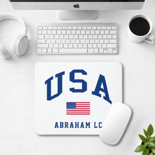 USA Patriotic Independence Day American Flag Mouse Pad