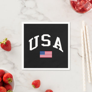 USA Patriotic Independence Day American Flag Napkin