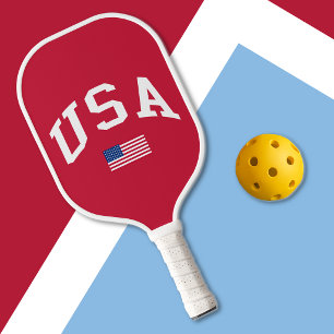 USA Patriotic Independence Day American Flag Pickleball Paddle