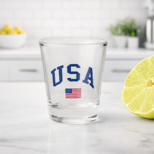 USA Patriotic Independence Day American Flag Shot Glass