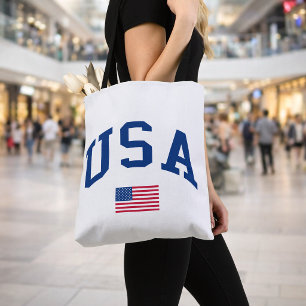USA Patriotic Independence Day American Flag Tote Bag