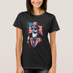 USA Patriotic Llama Cute Animal Lovers Funny Ameri T-Shirt