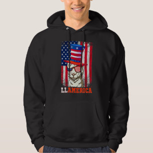 Usa Patriotic Llama Llamerica Alpaca 4th Of July Hoodie