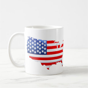 USA Patriotic Map Flag Coffee Mug