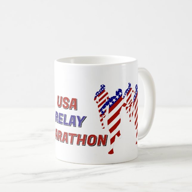 USA Patriotic Marathon / Relay Run Coffee Mug (Front Right)