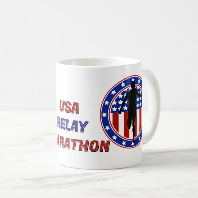 USA Patriotic Marathon / Relay Run Coffee Mug (Front Right)