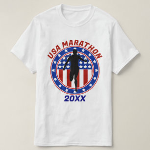 USA Patriotic MARATHON / RELAY RUN T-Shirt
