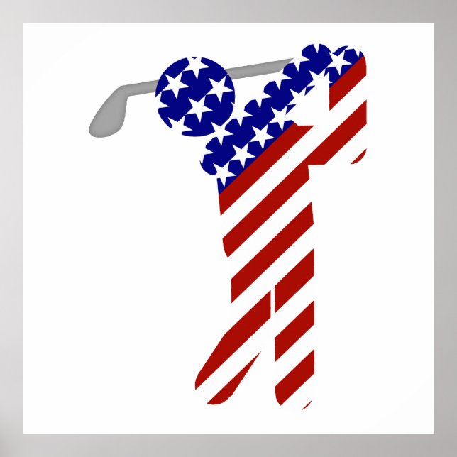 USA Patriotic MEN'S GOLF Poster (Front)