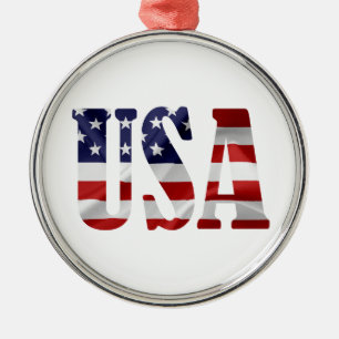 USA Patriotic Metal Tree Decoration