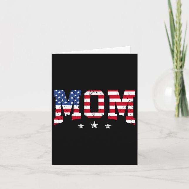 Usa Patriotic Mum Mother's Day American Flag 4th O Card (Front)